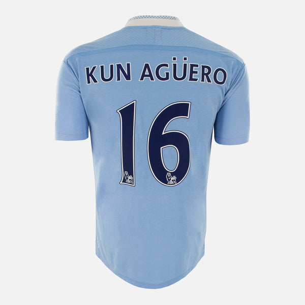 2011-12 Manchester City Home Shirt Aguero 16 [Perfect]
