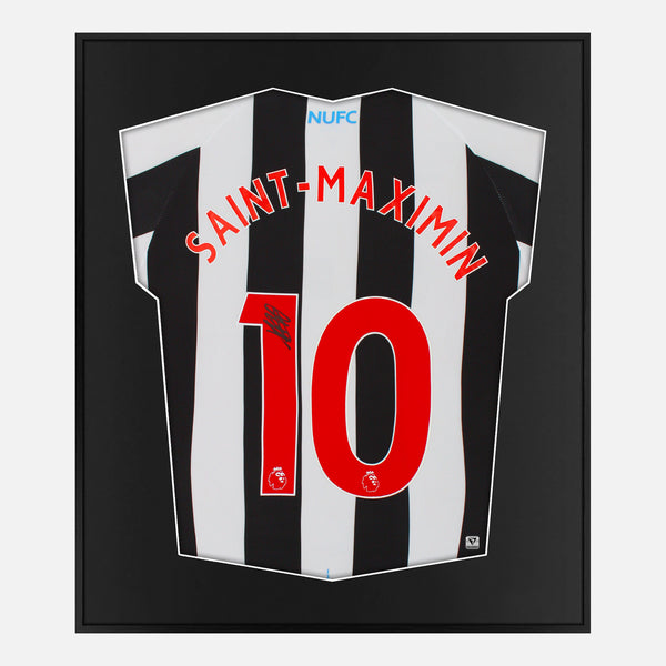 Framed Allan Saint-Maximin Signed Newcastle United Shirt 2022-23 Home [Mini]