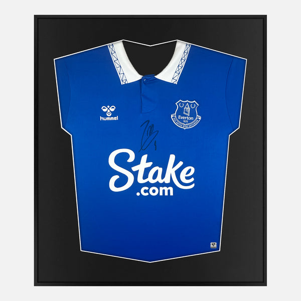 Framed Amadou Onana Signed Everton Shirt 2023-24 Home [Mini]