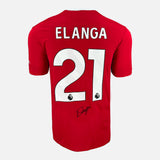 Framed Anthony Elanga Signed Nottingham Forest Shirt Home Red [Mini]