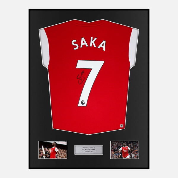 Saka Signed Arsenal Shirt Framed Autograph