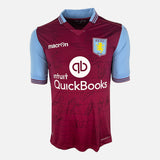 Framed Squad Signed Aston Villa Shirt 2015-16 Home [Modern]