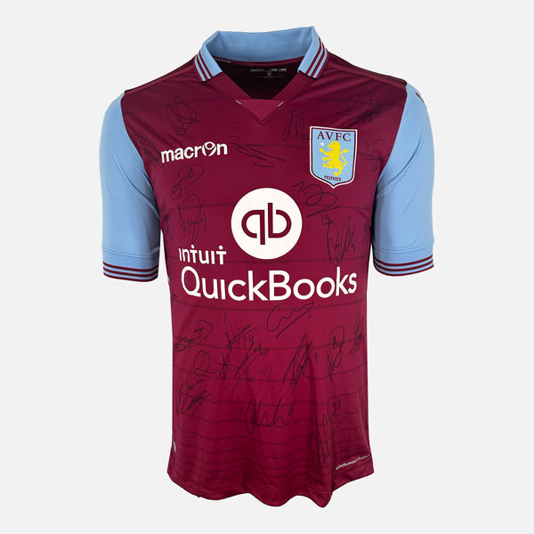 Squad Signed Aston Villa Shirt 2015-16 Home [23 Autographs]