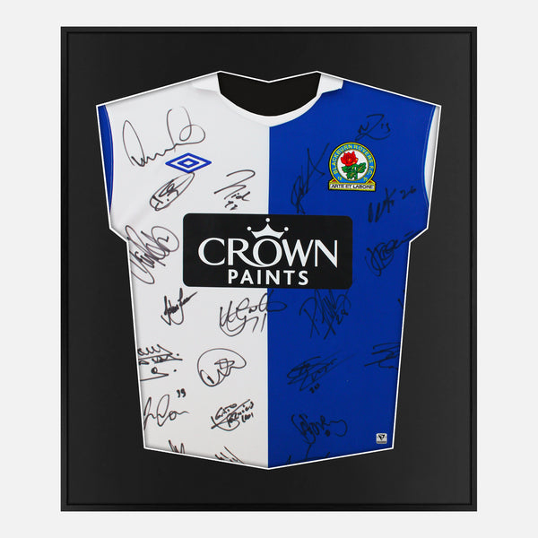 Framed Squad Signed Blackburn Rovers Shirt 2010-11 Home [Mini]