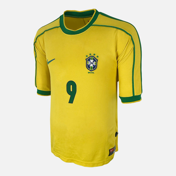 1998-00 Brazil Home Shirt Ronaldo 9 [Good] L
