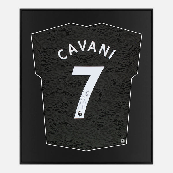 Framed Edinson Cavani Signed Manchester United Shirt 2020-21 Away [Mini]