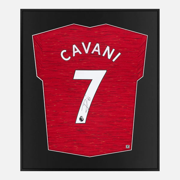 Framed Edinson Cavani Signed Manchester United Shirt 2020-21 Home [Mini]