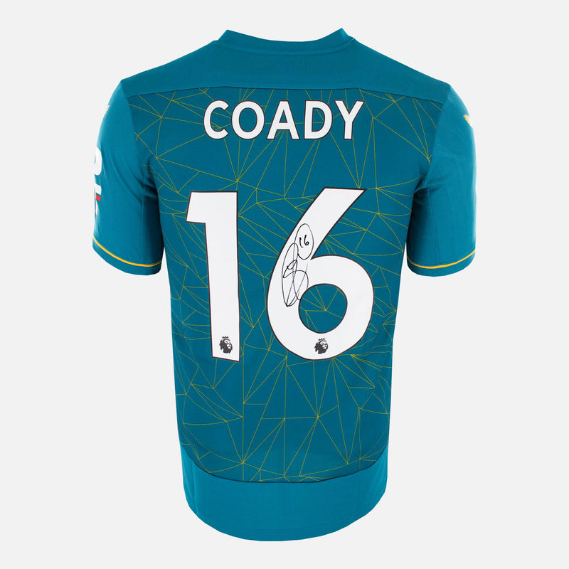 Framed Conor Coady Signed Wolves Shirt 2022-23 Away [Modern]
