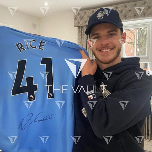 Framed Declan Rice Signed West Ham United Shirt 2020-21 Away [Mini]