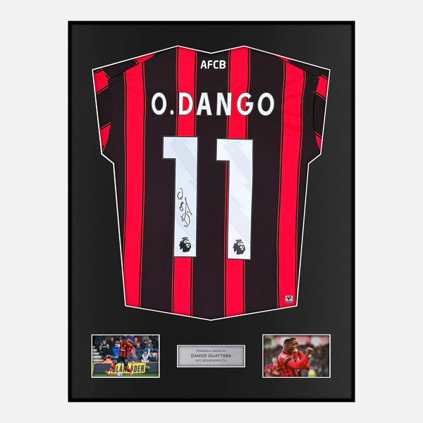 Framed Dango Ouattara Signed Bournemouth Shirt Home 2023-24 [Modern]