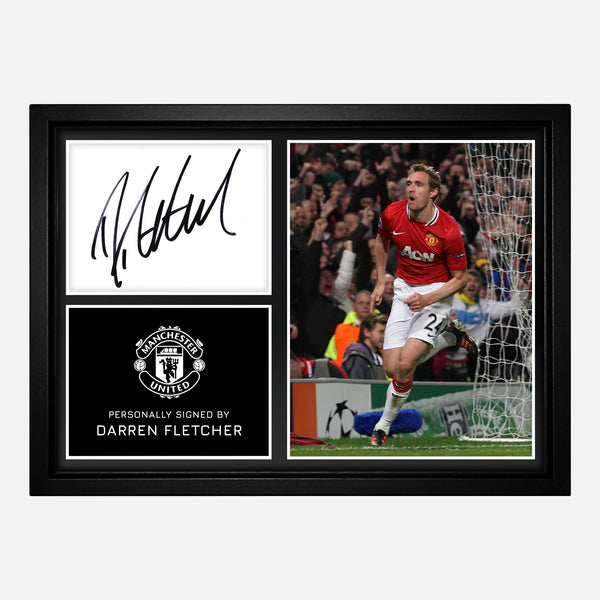 Framed Darren Fletcher Signed Manchester United Photo Montage [A4]