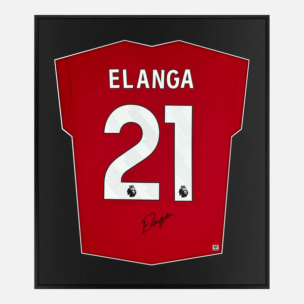 Framed Anthony Elanga Signed Nottingham Forest Shirt Home Red [Mini]
