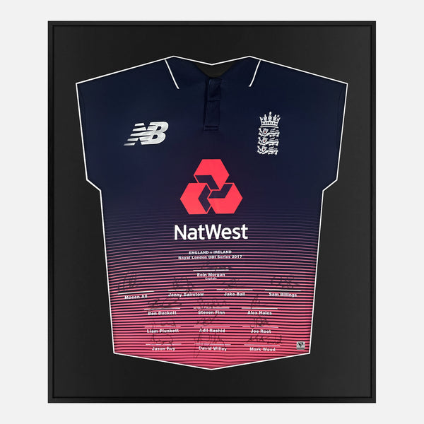 Framed Team Signed England Cricket Shirt 2017 ODI Series [Mini]