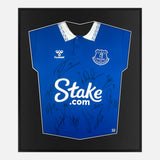 Framed Squad Signed Everton Shirt 2023-24 Home [Mini]
