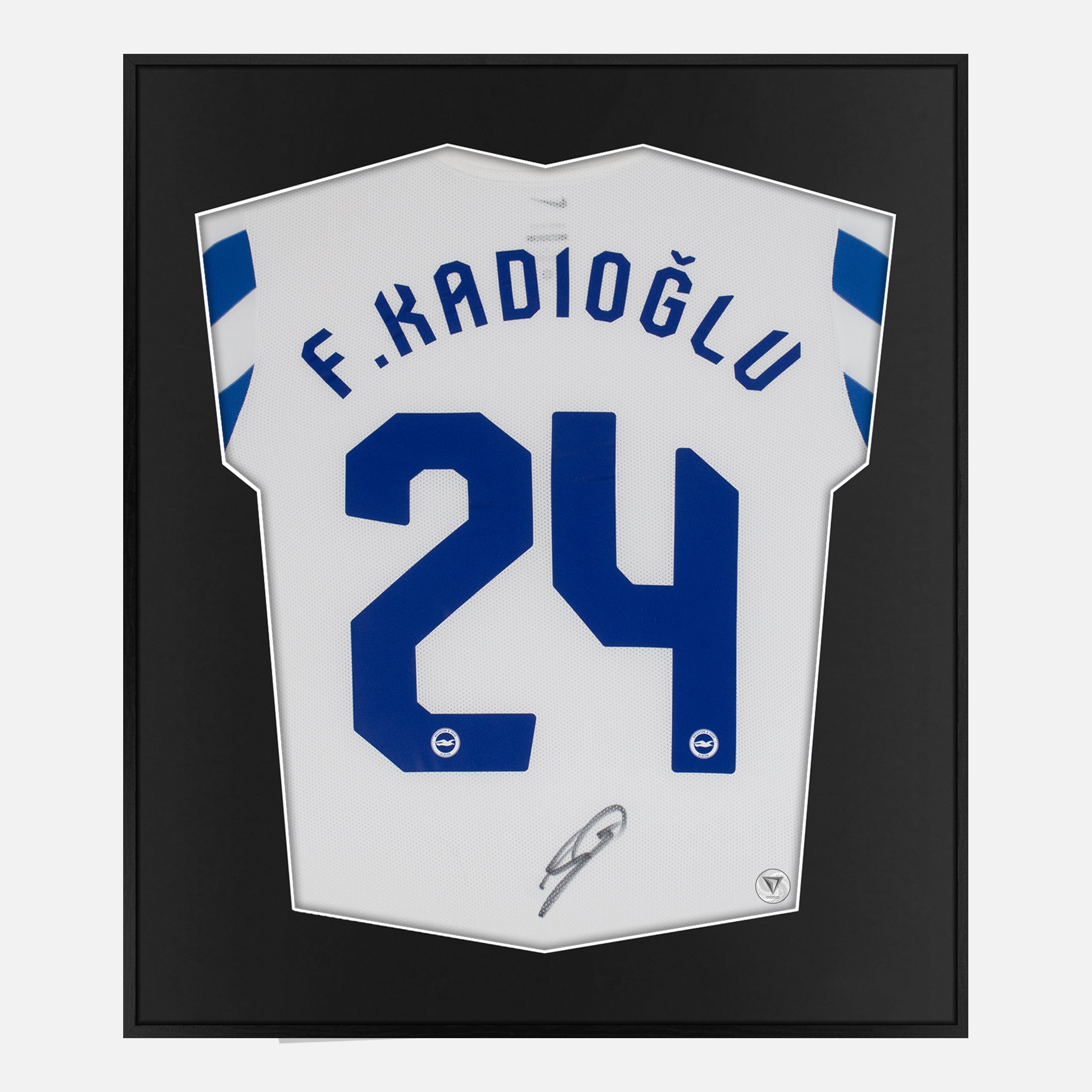 Framed Ferdi Kadıoğlu Signed Brighton & Hove Albion Shirt