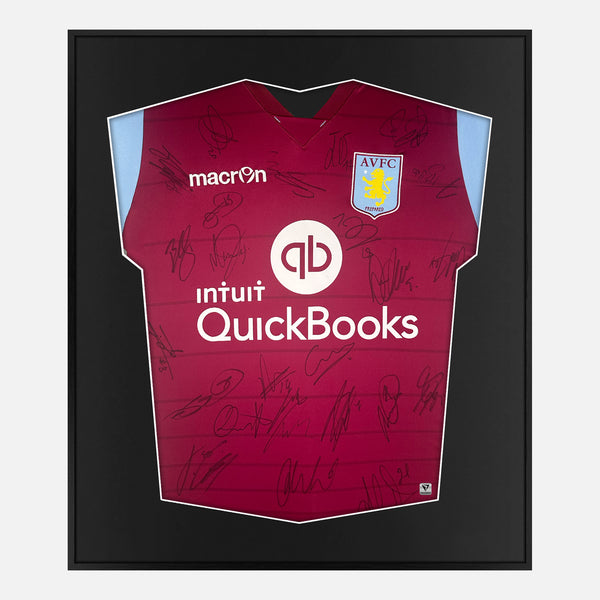 Framed Squad Signed Aston Villa Shirt 2015-16 Home [Mini]