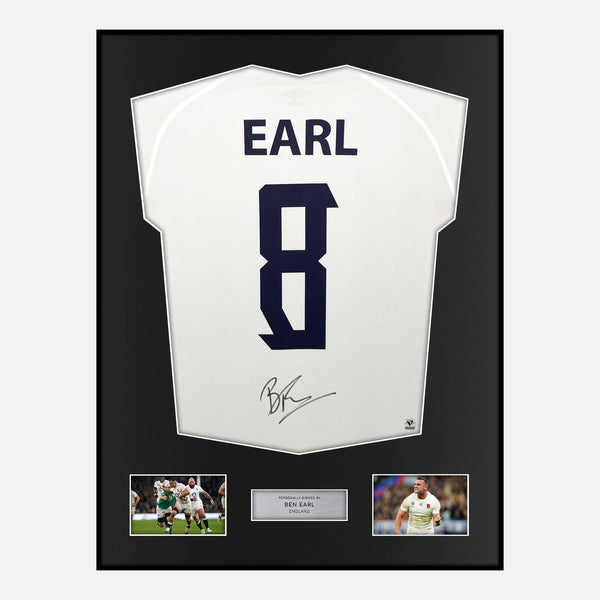 Framed Ben Earl Signed England Rugby Shirt 2023 World Cup [Modern]