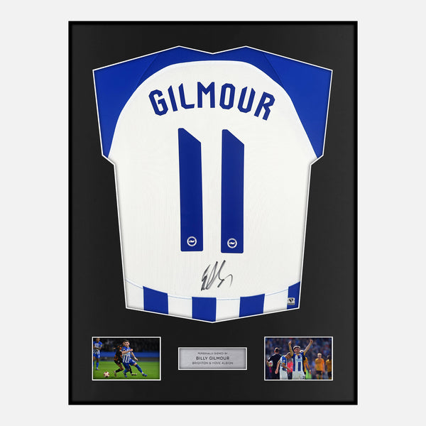 Framed Billy Gilmour Signed Brighton Shirt Home 2023-24 [Modern]