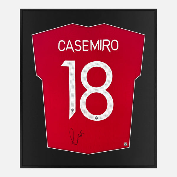 Framed Casemiro Signed Manchester United Shirt Home 2022-23 [Mini]