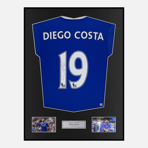 Framed Diego Costa Signed Chelsea Shirt