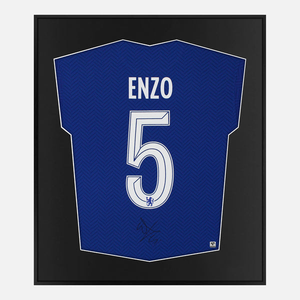 Framed Enzo Fernandez Signed Chelsea Shirt Home [Mini]