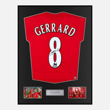 Framed Steven Gerrard Signed Liverpool Shirt 2005 Istanbul Home [Modern]