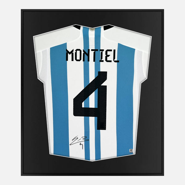 Framed Gonzalo Montiel Signed Argentina Shirt 2022 World Cup [Mini]
