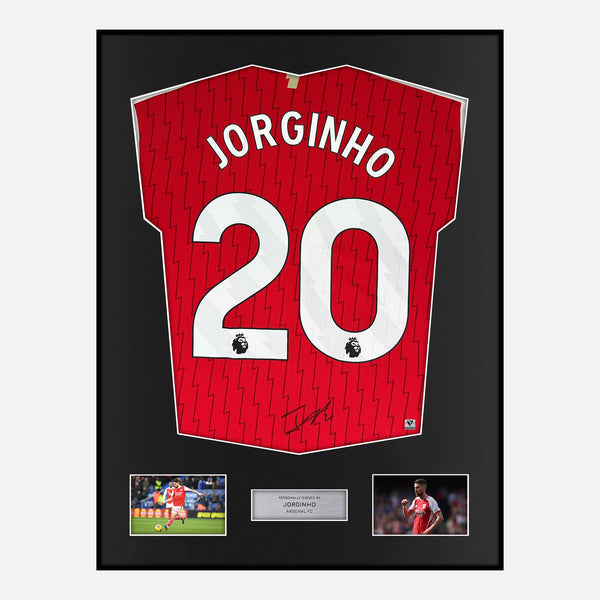 Framed Jorginho Signed Arsenal Shirt 2023-24 Home [Modern]