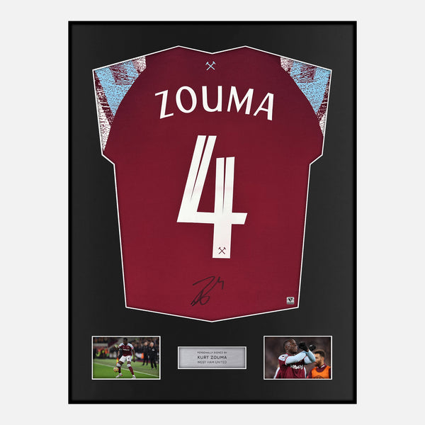 Framed Kurt Zouma Signed West Ham United Shirt 2022-23 Home [Modern]
