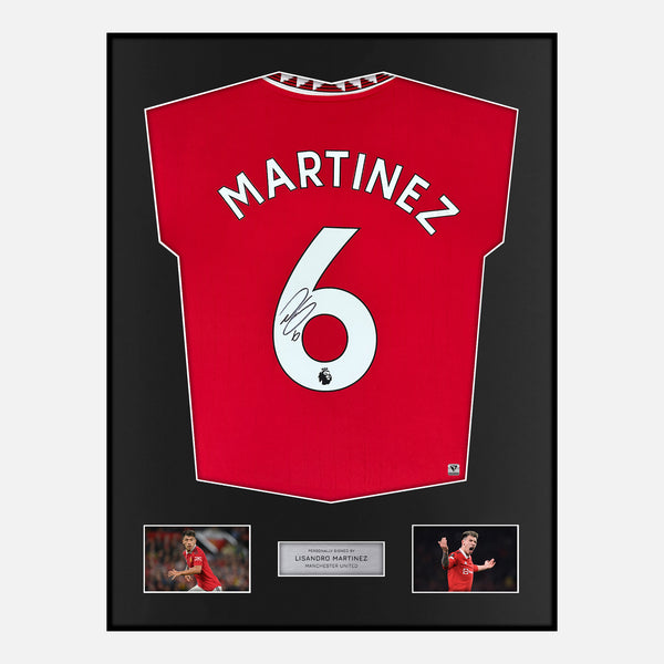 Framed Lisandro Martinez Signed Manchester United Shirt Home 2022-23 [Modern]