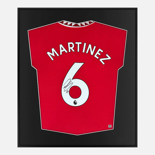 Framed Lisandro Martinez Signed Manchester United Shirt Home 2022-23 [Mini]