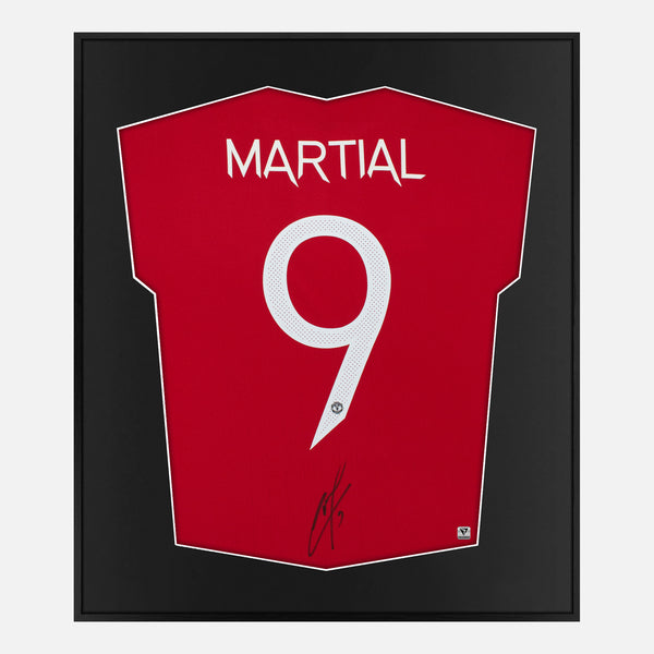 Framed Anthony Martial Signed Manchester United Shirt Home 2022-23 [Mini]