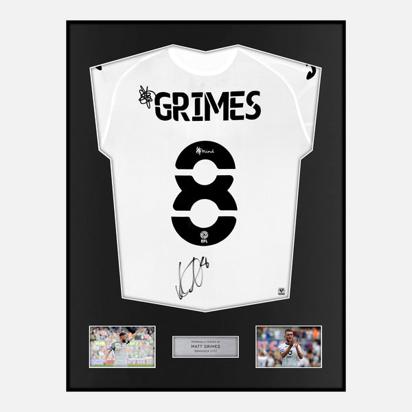 Framed Matt Grimes Signed Swansea City Shirt 2022-23 Home [Modern]