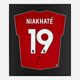 Framed Moussa Niakhaté Signed Nottingham Forest Shirt Home Red [Mini]