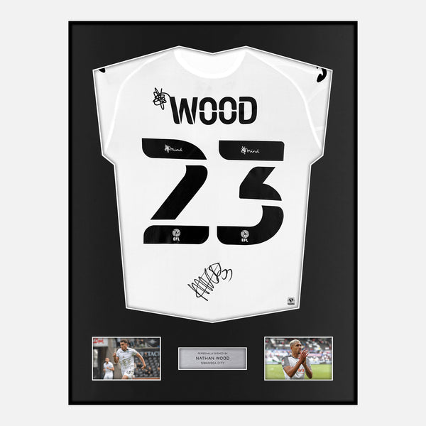 Framed Nathan Wood Signed Swansea City Shirt 2022-23 Home [Modern]