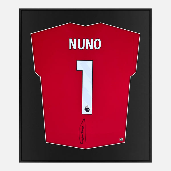 Framed Nuno Espírito Santo Signed Nottingham Forest Shirt Home Red [Mini]