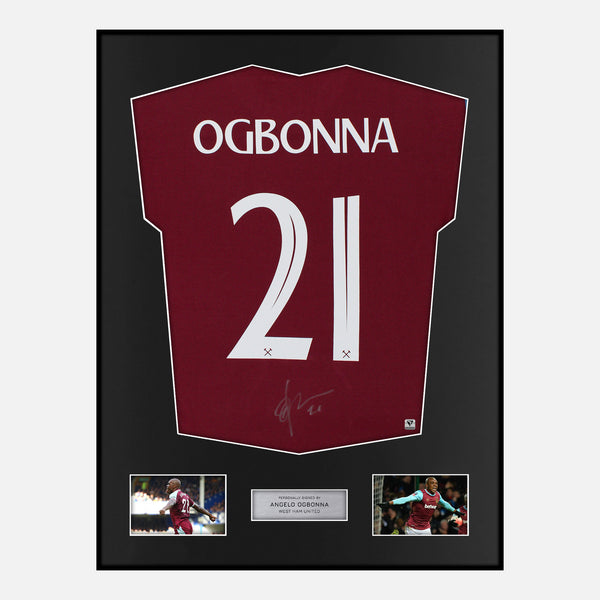 Framed Angelo Ogbonna Signed West Ham United Shirt Fan Home [Modern]