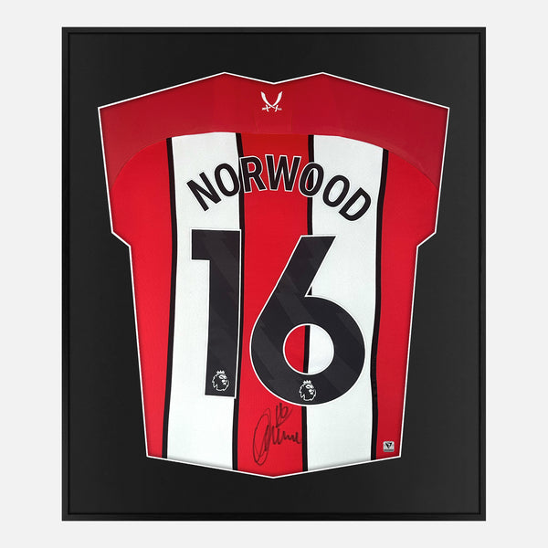 Framed Oliver Norwood Signed Sheffield United Shirt 2023-24 Home [Mini]