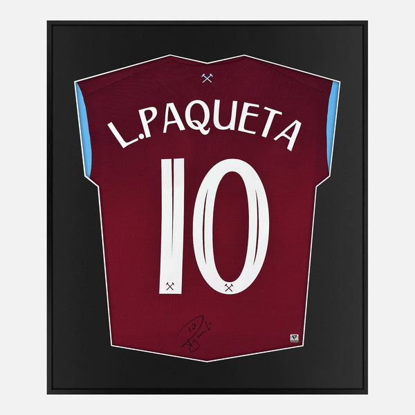 Framed Lucas Paquetá Signed West Ham United Shirt Home [Mini]