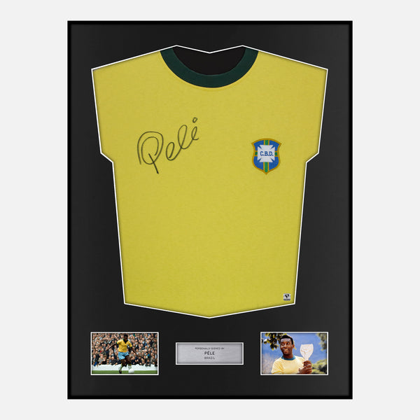 Framed Pele Brazil Shirt 1970