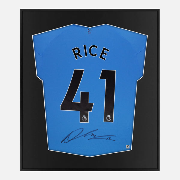 Framed Declan Rice Signed West Ham United Shirt 2020-21 Away [Mini]