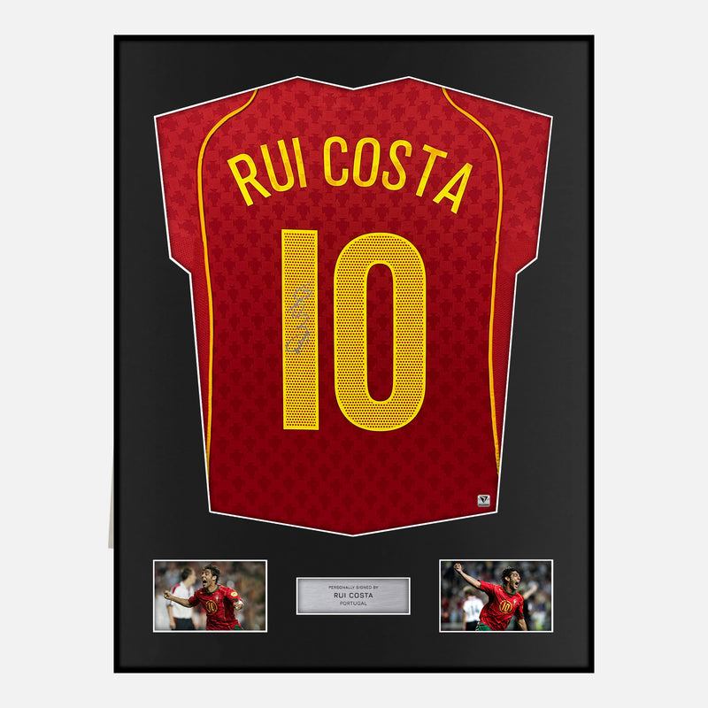 Framed Rui Costa Signed Portugal Shirt Euro 2004 [Modern]