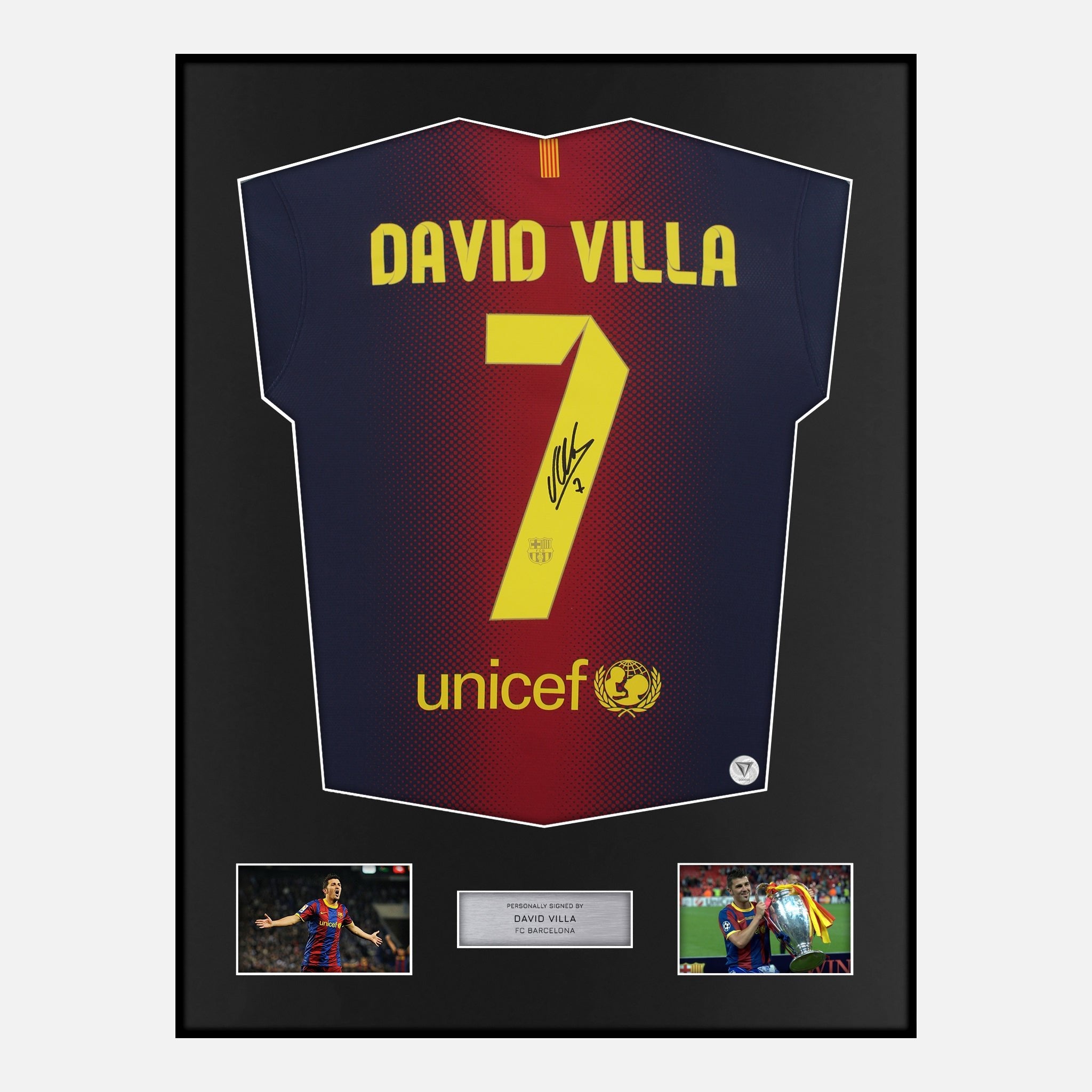 Framed David Villa Signed Barcelona Shirt | Classic