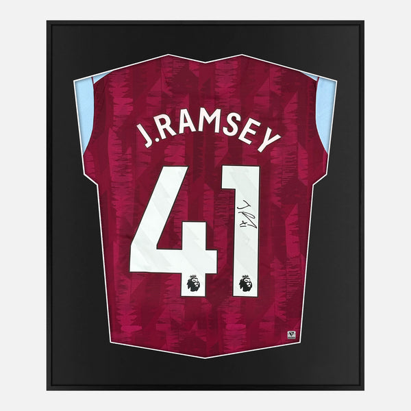Framed Jacob Ramsey Signed Aston Villa Shirt 2023-24 Home [Mini]