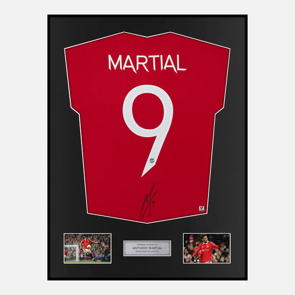 Framed Anthony Martial Signed Manchester United Shirt Home 2022-23 [Modern]