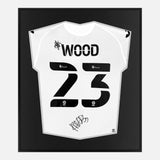 Framed Nathan Wood Signed Swansea City Shirt 2022-23 Home [Mini]