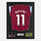 Framed Ollie Watkins Signed Aston Villa Shirt 2023-24 Home [Modern]