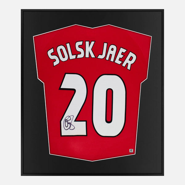 Framed Solskjaer Signed Manchester United Shirt 1999 Treble CL Final [Mini]