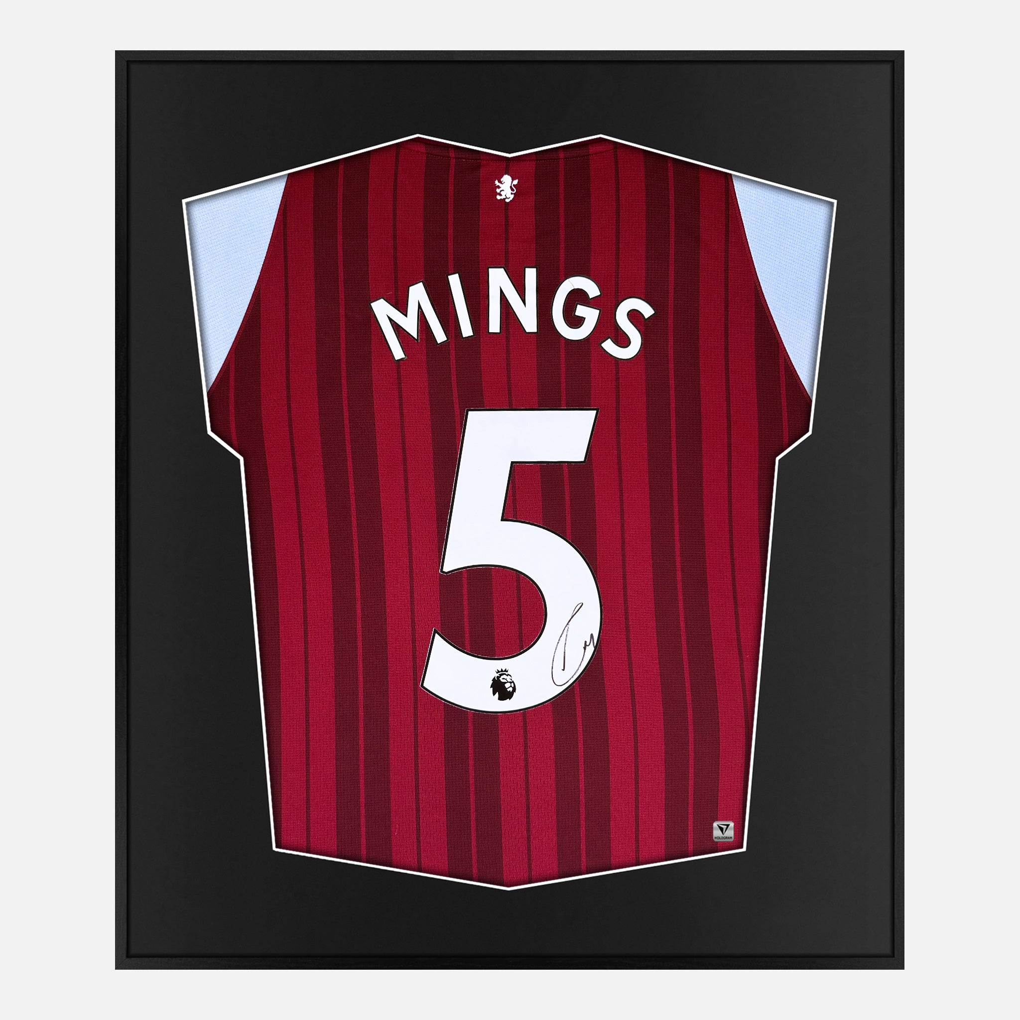 Framed Tyrone Mings Signed Aston Villa Shirt 2021-22 Home [mini] 