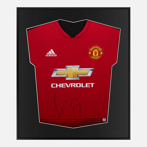 Framed Fred Signed Manchester United Shirt 2018-19 Home [Mini]